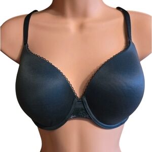 Victoria’s Secret 38C Push Up T Shirt Bra Teal Blue Lace Trim Underwire